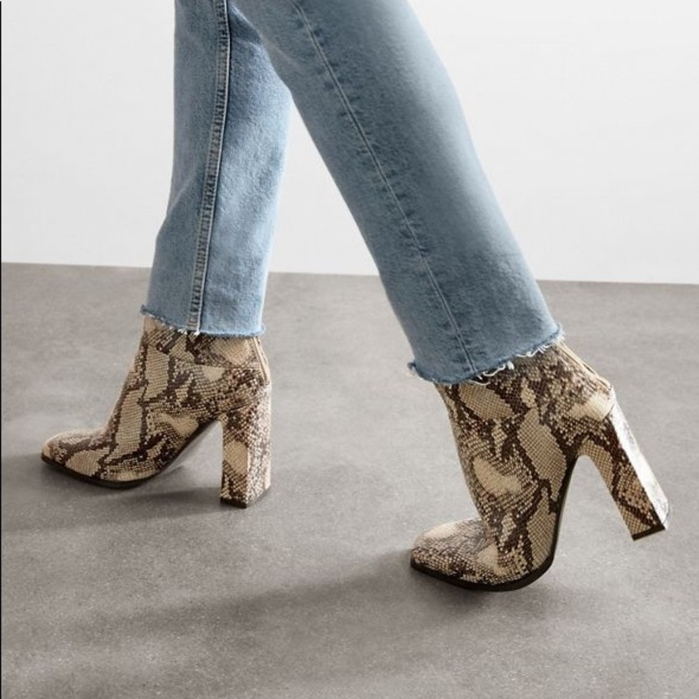 Snakeskin booties